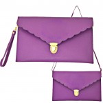 32759- PURPLE LEATHER CLUTCH / CROSS BODY / SHOULDER BAG