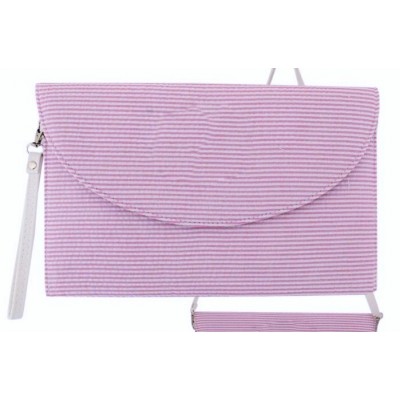 6006 - PURPLE SEER SUCKER CLUTCH/CROSS BODY/SHOULDER BAG