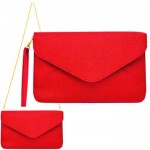180838 - RED LEATHER CLUTCH BAG