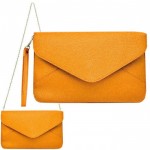 32736 - LIGHT ORANGE LEATHER CLUTCH BAG