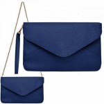 181265 - NAVY BLUE LEATHER CLUTCH BAG