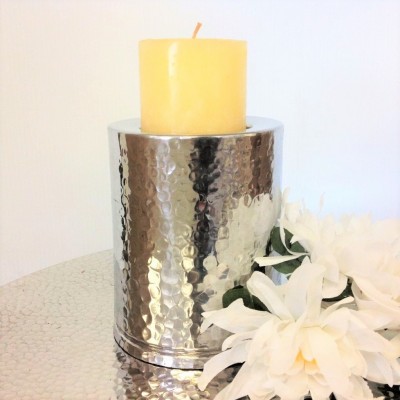 3541A-HAMMERED DESIGN CANDLE HOLDER LARGE