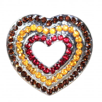 10029 HEART CANDLE PIN / MULTI COLOR CRYSTAL