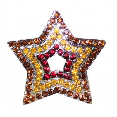 10030 STAR CANDLE PIN / MULTI COLOR CRYSTAL