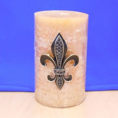 10033BL-L BLACK STONE LARGE FDL CANDLE PIN