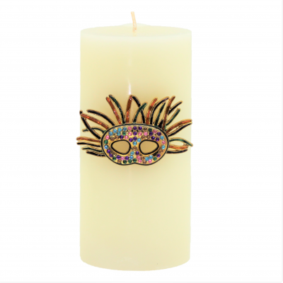 1008MARDI - CANDLE PIN W / MARDI GLASS DESIGN