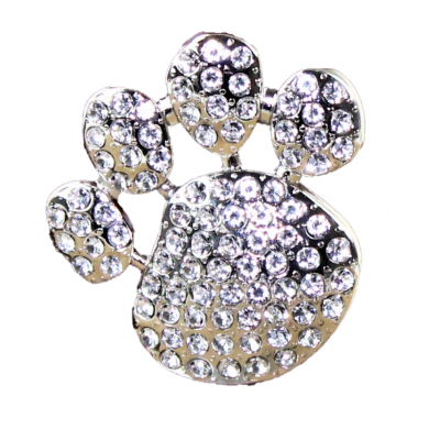 1016CL - CLEAR STONE / PAW PRINT CANDLE PIN