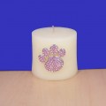 1016PK - PINK STONE / PAW PRINT CANDLE PIN