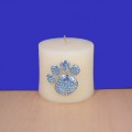 1016TQ - TURQUOISE STONE / PAW PRINT CANDLE PIN