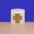 1017AM - AMBER STONE CANDLE PIN W / CROSS