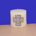 1017CL - CLEAR STONE CANDLE PIN W / CROSS