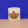 1032AM - AMBER STONE CANDLE PIN W / CROWN
