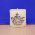 1032CL - CLEAR STONE CANDLE PIN W / CROWN