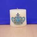 1032TQ - TURQUOISE STONE CANDLE PIN W / CROWN