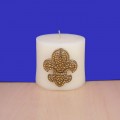 1034AM - AMBER STONE CANDLE PIN W / FDL