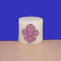 1034PK - PINK STONE CANDLE PIN W / FDL