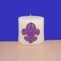 1034PL - PURPLE STONE CANDLE PIN W / FDL