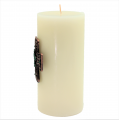 7001-COP-GRN - COPPER CROSS CANDLE PIN W / GREEN STONE FDL
