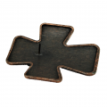 7001-COP-RED - COPPER CROSS CANDLE PIN W / RED STONE FDL