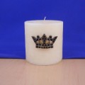 7009BL-BLACK STONE CROWN CANDLE PIN