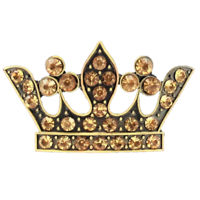 7009AM-AMBER STONE CROWN CANDLE PIN