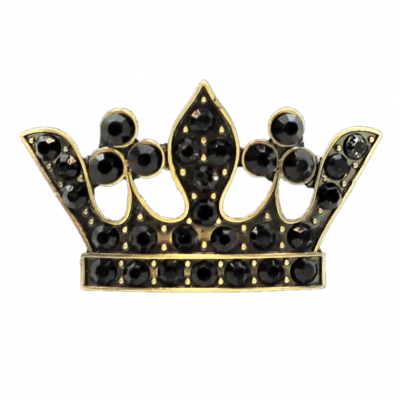 7009BL-BLACK STONE CROWN CANDLE PIN