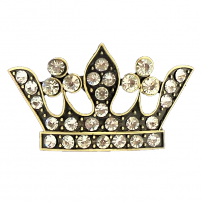 7009CL-CLEAR STONE CROWN CANDLE PIN