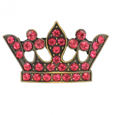 7009PK-PINK STONE CROWN CANDLE PIN