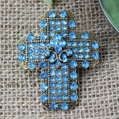 1035AM - TURQUOISE STONE CANDLE PIN W / CROSS