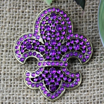 1034PL - PURPLE STONE CANDLE PIN W / FDL