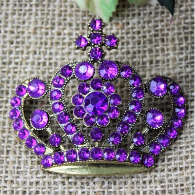 1032PL - PURPLE STONE CANDLE PIN W / CROWN