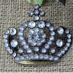 1032CL - CLEAR STONE CANDLE PIN W / CROWN