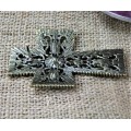 1028PK - PINK STONE CANDLE PIN W / CROSS