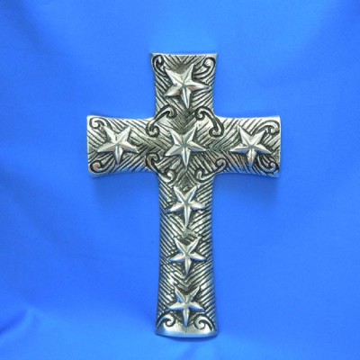 52359 - ALUMINIUM WALL CROSS W/STARS