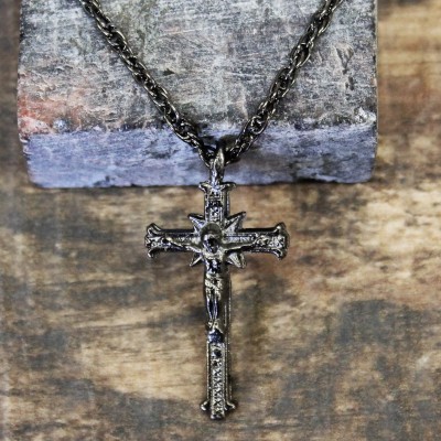 NK12132 - ANTIQUE CROSS CHAIN NECKLACE - 29"