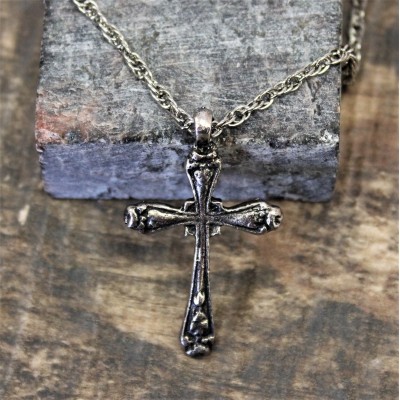 NK12140 - ANTIQUE CROSS CHAIN NECKLACE - 29"