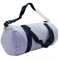 9071S-NAVY SEER SUCKER DUFFLE BAG
