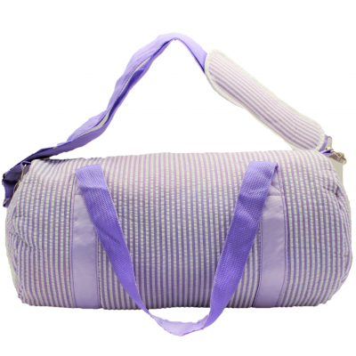 9071S-PURPLE SEER SUCKER DUFFLE BAG