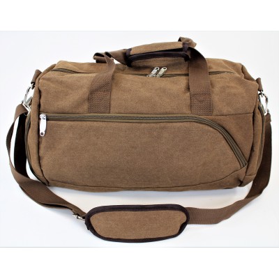 9168 - BROWN  CANVAS DUFFLE BAG