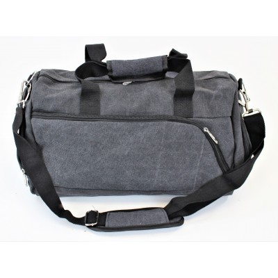 9168 - BLACK  CANVAS DUFFLE BAG