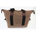 9147 - BROWN  CANVAS DUFFLE BAG