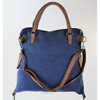 9190 - BLUE CANVAS DUFFLE BAG