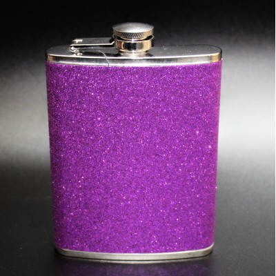 181087 - PURPLE GLITTER FLASK  8OZ.