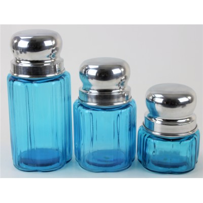 50002 OCEAN-BLUE - SMALL 3PC. ROUND CANISTER SET WITH LIDS