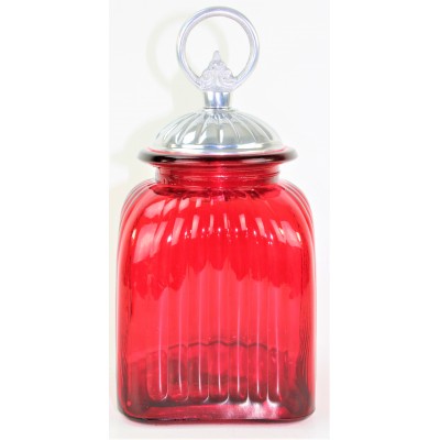 40002 RED- MEDIUM SINGLE CANISTER WITH LID