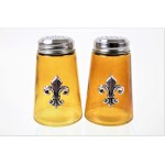 600020SIL-AMB - 2PC. SALT-PEPPER SHAKER AMBER(SIL.)