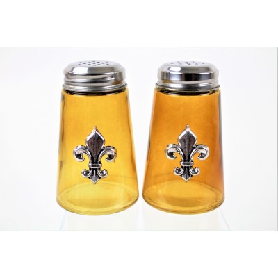 600020SIL-AMB - 2PC. SALT-PEPPER SHAKER AMBER(SIL.)