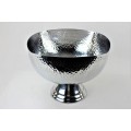 3555 - SQUARE HAMMERED PUNCH  BOWL W/PEDESTAL