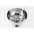 3555 - SQUARE HAMMERED PUNCH  BOWL W/PEDESTAL