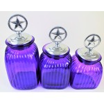 60004 PURPLE 3PC. CANISTER SET WITH LIDS